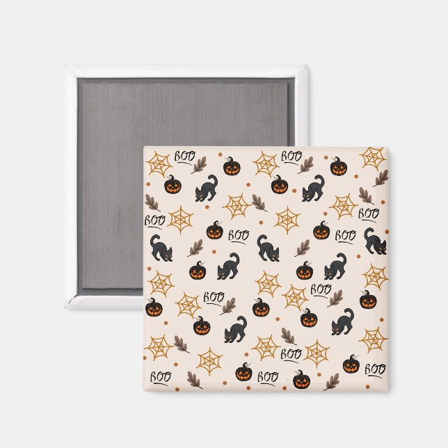 Aimant Cute Citrouille Chat Noir Halloween Motif (Recto/Verso)