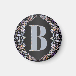 Aimant Cute Coeurs modernes et Lettre encadrée Florale B