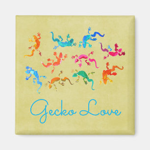 Aimant Cute colorful gecko lizard illustration