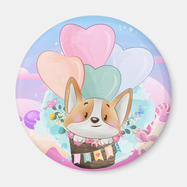 Aimant Cute Corgi (Devant)
