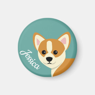 Aimant Cute Corgi Amoureux des chiens personnalisé
