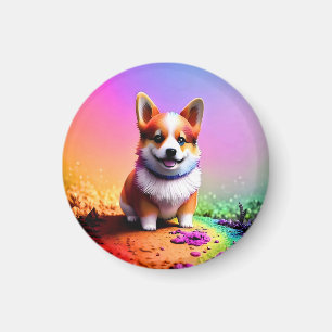 Aimant Cute Corgi Chien Chien Peinture Artiste-36475