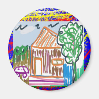 AIMANT CUTE COTTAGE ACCUEIL : ENFANTS ART