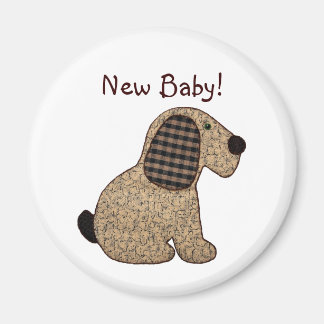 Aimant Cute Country Style En vichy Chien Nouveau bébé