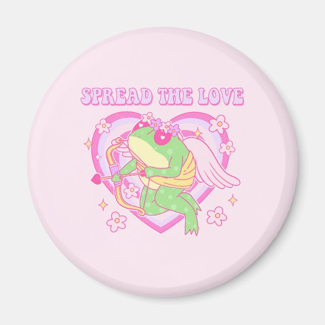 Aimant Cute Cupid Frog - Étaler l'amour (Devant)