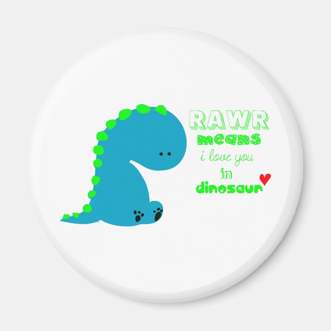 Aimant Cute Dinosaur RAWR (Devant)