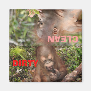 Aimant Cute Dirty ou des plats propres dans le lave-vaiss