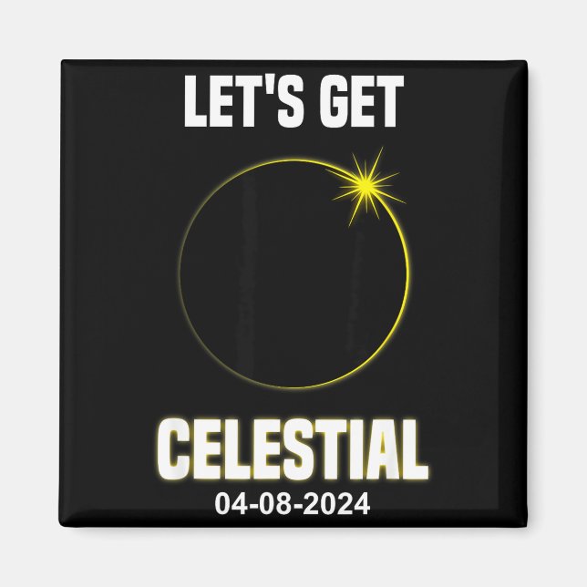 Aimant Cute Éclipse Solaire Céleste Totale Solaire (Devant)