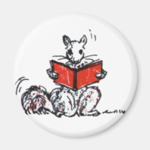 Aimant Cute écureuils Vintages Livres