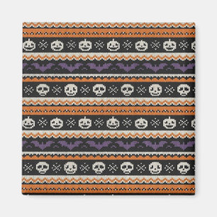 Aimant Cute, fine île/colorwork Halloween crâne et chauve
