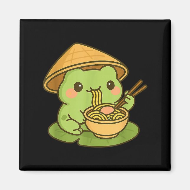 Aimant Cute Frog Eating Ramen Anime Japanese Men Women Ki (Devant)