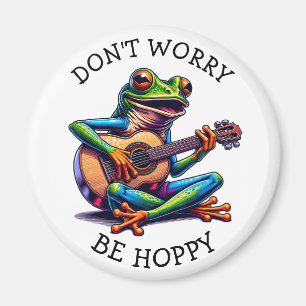 Aimant Cute Frog Jouer une guitare   Ne vous inquiétez pa