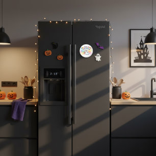 Aimant Cute Funny Fantôme coloré Aquarelle Frigo