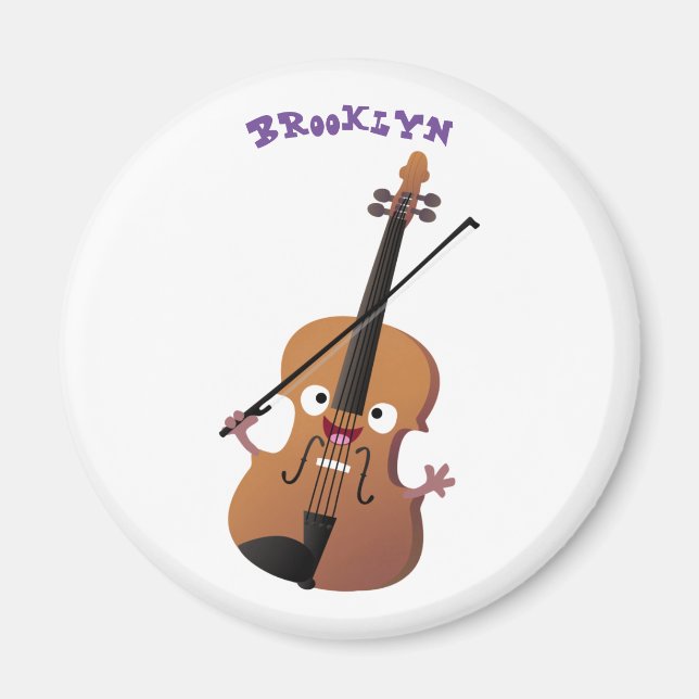 Aimant Cute funny violin musical cartoon character (Devant)