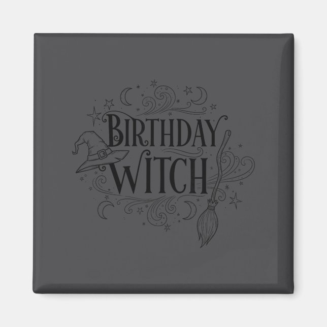 Aimant Cute Funny Witch Witchy Birthday Witches Happy Wom (Devant)