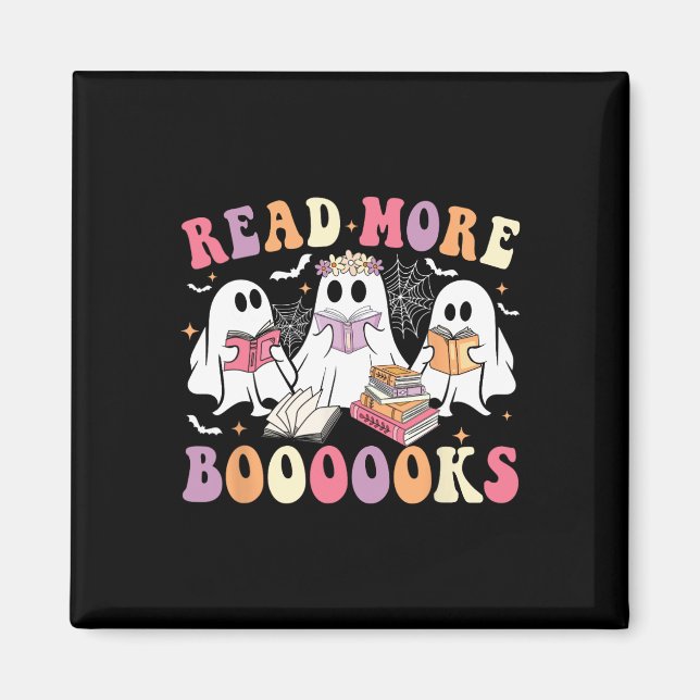 Aimant Cute Ghost Book Lire plus Livres Drôle Enseignants (Devant)