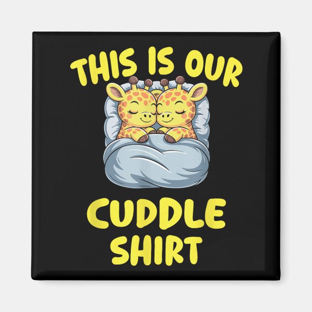 Aimant Cute Giraffe Couple This Is Our Cuddle  (Devant)