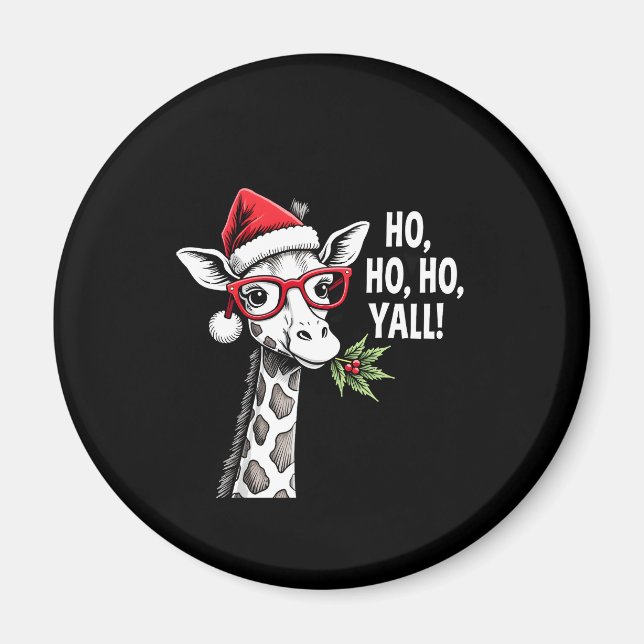 Aimant Cute Giraffe With Santa Hat Merry Xmas Giraffe Lov (Devant)