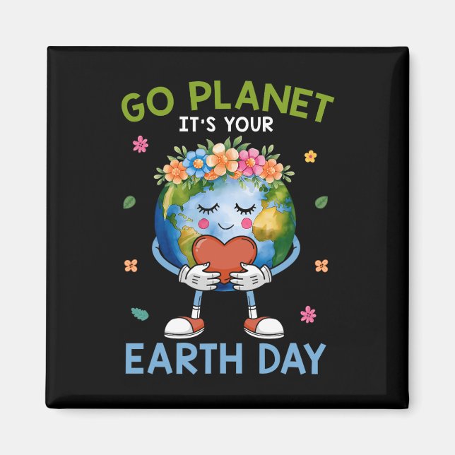 Aimant Cute Go Planet Son Jour des terres 2025 Enseignant (Devant)