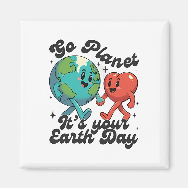 Aimant Cute Go Planet Son Jour des terres 2025 Enseignant (Devant)