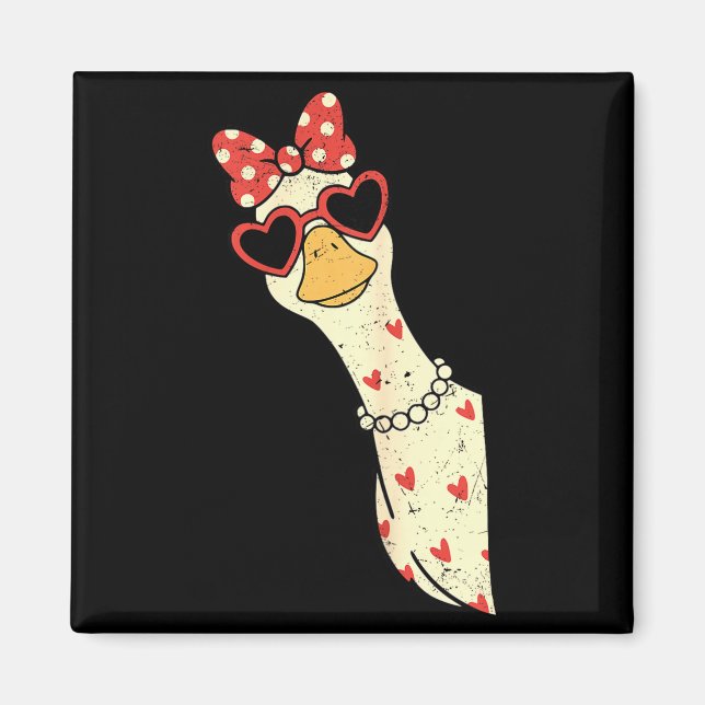 Aimant Cute Goose Xoxo Be Mine Happy Valentine's Day Wome (Devant)
