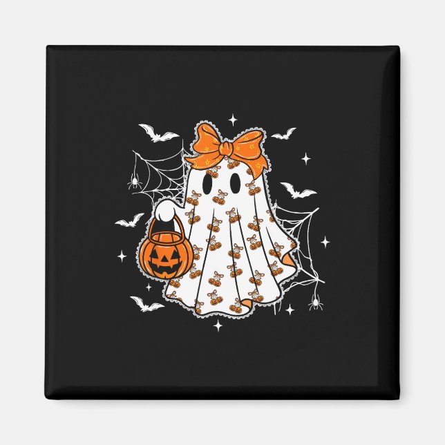 Aimant Cute Halloween Citrouille fantôme Coquette fille É (Devant)