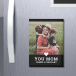 Aimant Cute Heart Love You Maman Fête des Mères Photo<br><div class="desc">Cute Heart Love You Mom Mother's Mother's Day Photo Magnet présente votre photo préférée avec le texte "(love heart) you Mom" en script moderne avec vos noms ci-dessous sur un arrière - plan noir. Personnalisez en modifiant le texte dans la zone de texte fournie et en ajoutant votre propre image....</div>
