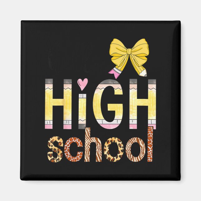 Aimant Cute Hello High School Animal Print Teacher Back T (Devant)