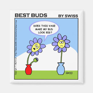Aimant Cute Husband Wife Humor Cartoon Flowers Funny