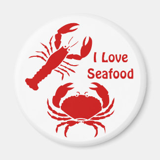 Aimant Cute I love fruits de mer plage nautique