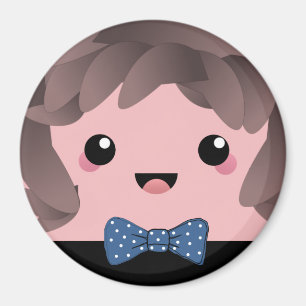 Aimant Cute joyeux visage kawaii japonais dessin animé po