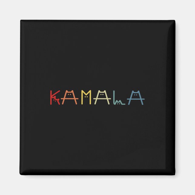 Aimant Cute Kamala Harris Chat Vintage Lettres positives (Devant)