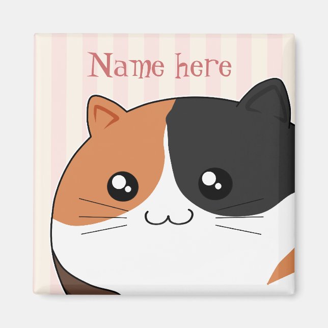 Aimant Cute Kawaii Calico chaton (Devant)