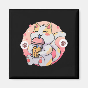Aimant Cute Kawaii Chat Boba Tea Anime Kitten Cadeau Enfa