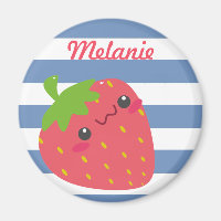 Cute Kawaii fraise rayée personnalisée