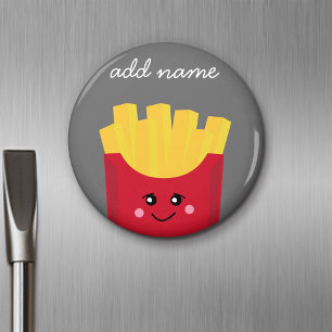 Aimant Cute Kawaii French Fries with Custom Name