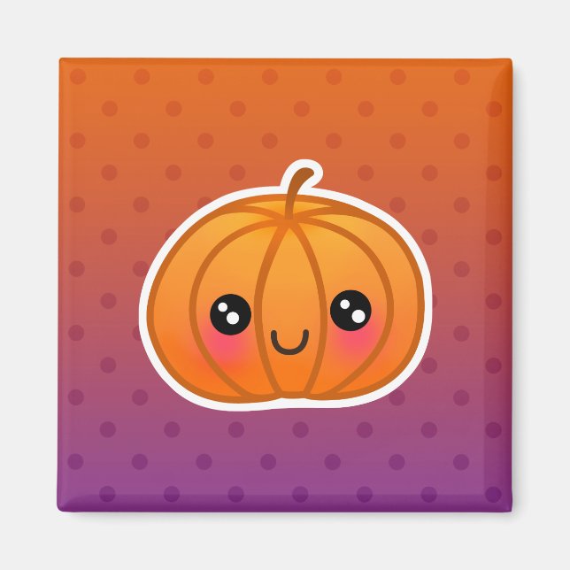 Aimant Cute Kawaii Halloween Dessin Citrouille (Devant)
