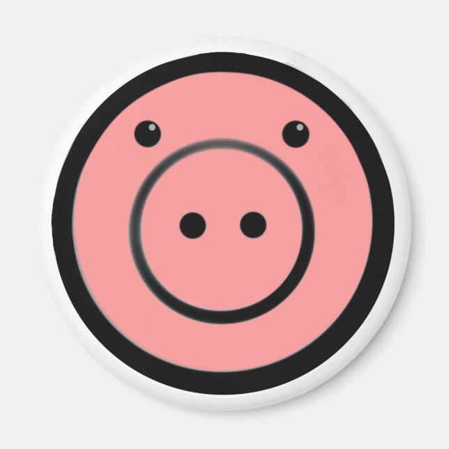 Aimant Cute Kawaii Pink Piggy Pig Vector Art (Devant)