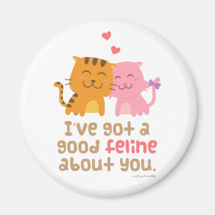 Aimant Cute Kitty Chat Feline Love Confession Pun Humour