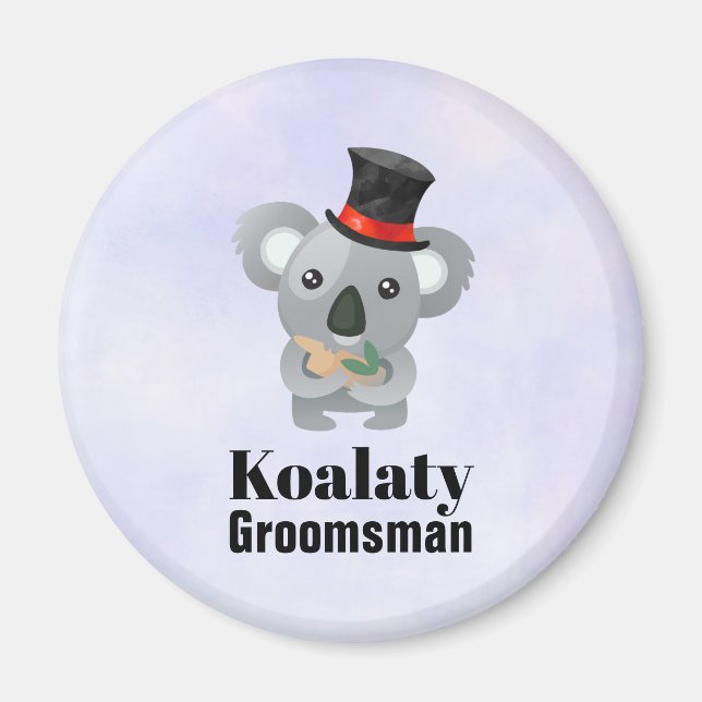 Aimant Cute Koala Pun Koalaty Groomsman (Devant)