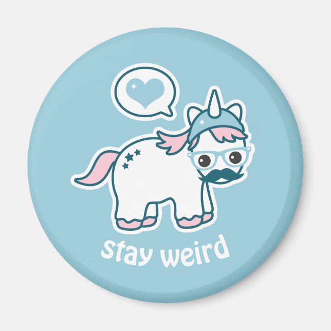 Aimant Cute licorne Nerd (Devant)