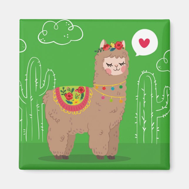 Aimant Cute Llama (Devant)