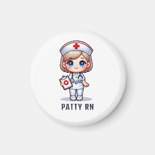 Aimant Cute Manga Blonde Nurse Caricature Personnalisée