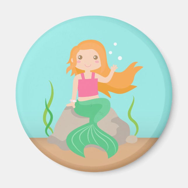 Aimant Cute Mermaid under the sea, for Girls (Devant)