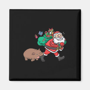 Aimant Cute Moo Deng& ; Père Noël Ba