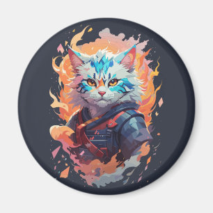 Aimant Cute Ninja Cat Warrior Design