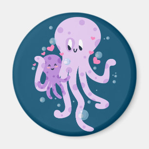 Aimant Cute Octopus Maman Dessin d'art