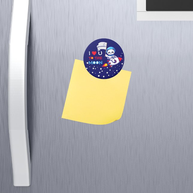 Aimant Cute Panda Bear Sur Rocket Ship Kids Personnalisé (Créateur téléchargé)