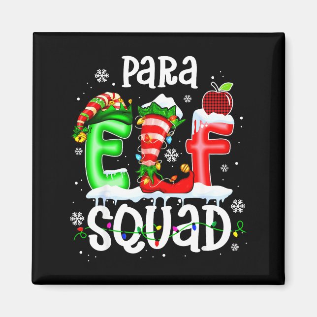 Aimant Cute Para Elf Squad Funny Christmas Elf Kids Teach (Devant)