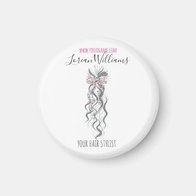 Aimant Cute Pastel Bride Wavy Coiffeuse Salon de coiffure (Devant)